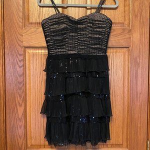 Nine West Strapless Black Tiered Prom Dress